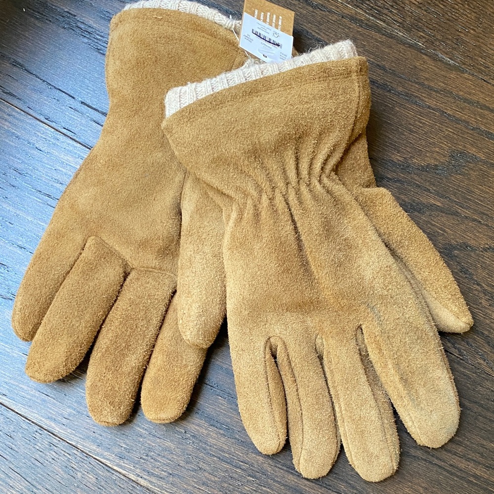 $148 msrp nwt men’s J crew roughout Suede Gloves size medium